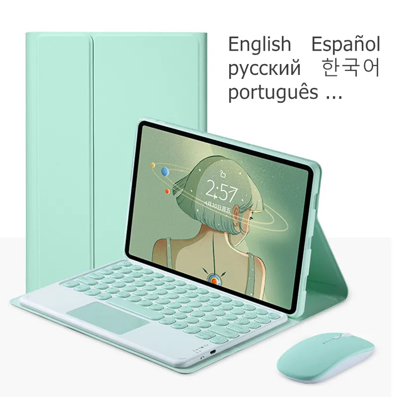 Touchpad Russian Spanish Korean Keyboard Case for Lenovo Tab M10 HD Plus 10.3 Inch TB-X606F X606X Tablet Case Trackpad Keyboard