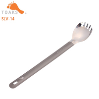 TOAKS New Titanium Spoon Fork 220mm Camping Spoon Outdoor Tableware Long-handled Titanium Spoon