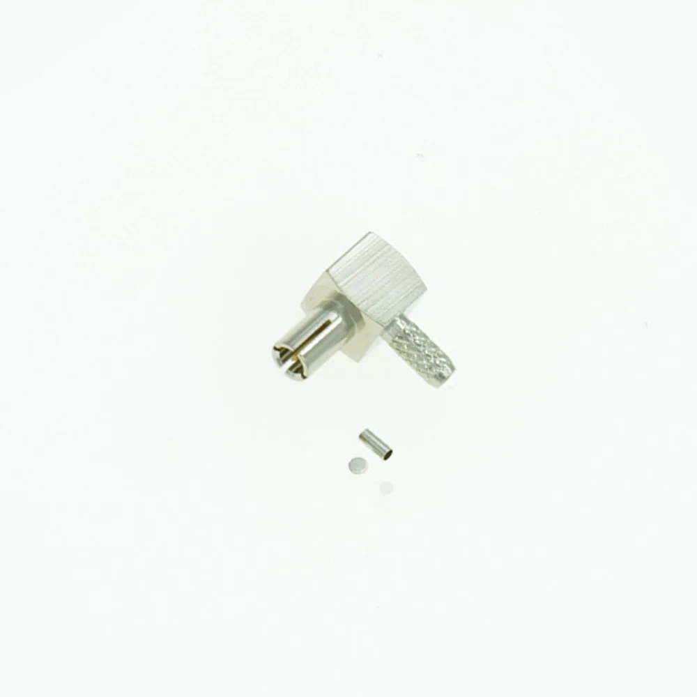 100pcs TS9 Male Plug Right Angle Crimp RF Connector For  RG174 RG316 LMR100 Cable