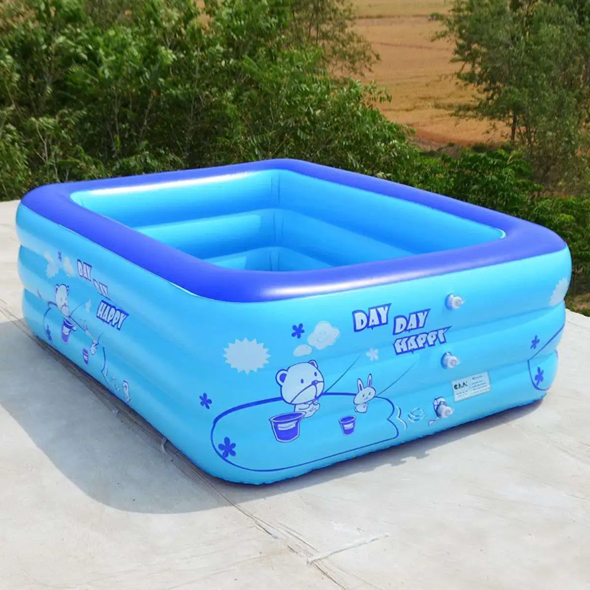 120cm 2/3layers Inflatable Square Swimming Pool Children Inflatable Pool Bathing Tub Baby Kid Home Outdoor Large Swimming Pool