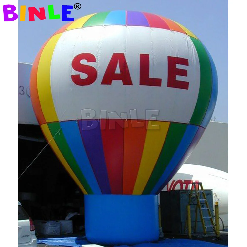 6m Colorful Hot Air Shaped Inflatable Ground Balloon For Advertising