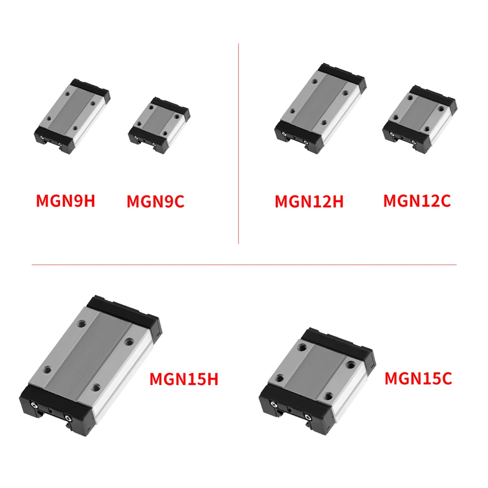 Guida alla stampante 3D guida lineare da 12mm MGN12 L = 200/300/350/450/550mm lineare e MGN12C/MGN12H carrello lineare lungo per asse CNC X Y Z