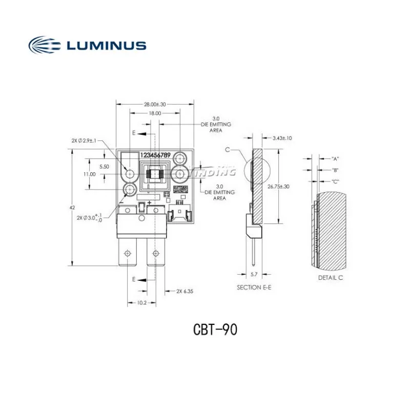 Luminus Lamp Beads CBT-90 White Light Medical Lighting Led 65W High Power LED Lamp Beads