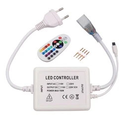 RGB Controller 10mm 750W Controller24Key IR Remote for RGB LED Strip Neon Light 220V EU UK AU 110V US