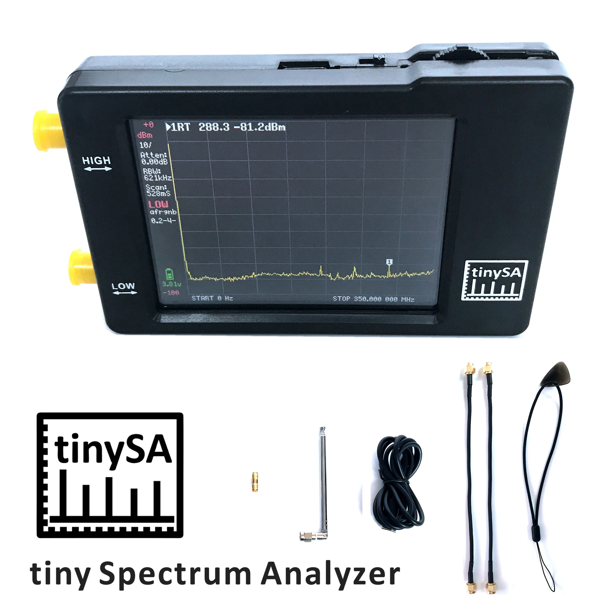 

Hand held tiny Spectrum analyzer TinySA 2.8" display with battery