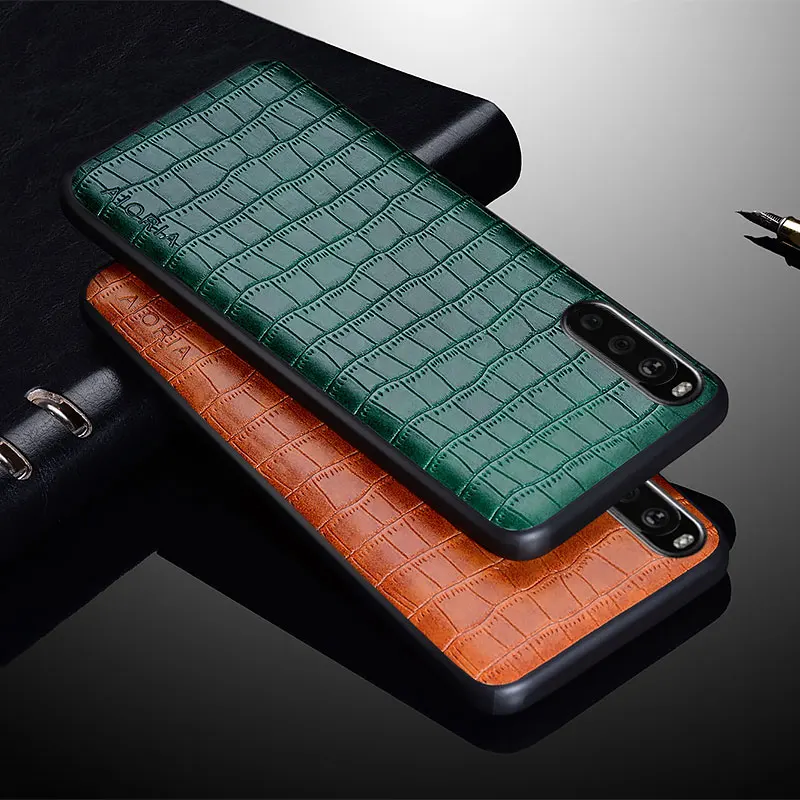 Leather Case For Sony Xperia 1 10 5 IV V VI III II ACE 2 III Premium Crocodile Cover for Sony Xperia Pro-I XZ3 XZ4 case