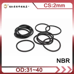 Nitrile Rubber O-Ring 20PC/lot Black NBR Sealing CS 2mm OD31/32/33/34/35/36/38/40mm O-Ring Seal Gasket Ring