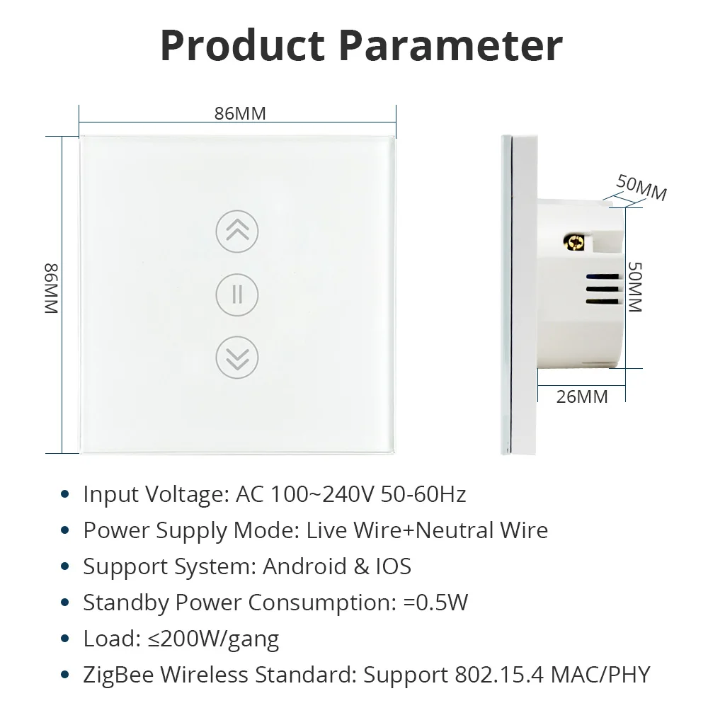 Умный выключатель для занавесок Zemismart Tuya Zigbee, умный затеняющий выключатель двигателя, нулевой провод, поддержка Alexa Google Home, таймер дистанцио...
