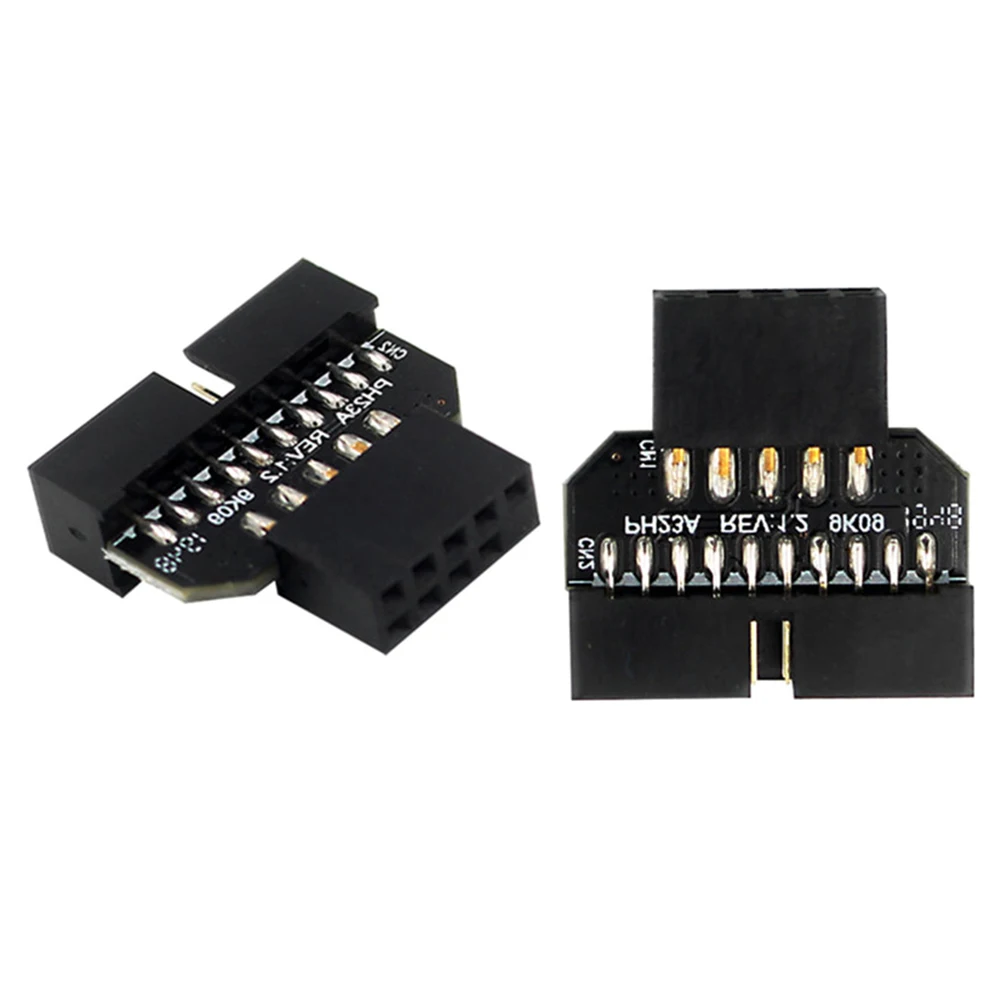 USB 3.0 20-Pin إلى USB 2.0 9-Pin محول استبدال اللوحة الأمامية محول لأجهزة الكمبيوتر الطرفية اللوحة الأم