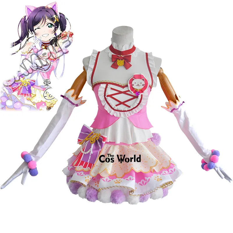 Love Live Cat Twin Tail Arcade Game 9 Characters Kousaka Honoka Minami Kotori Sonoda Umi Ayase Eli Outfit Anime Cosplay Costumes