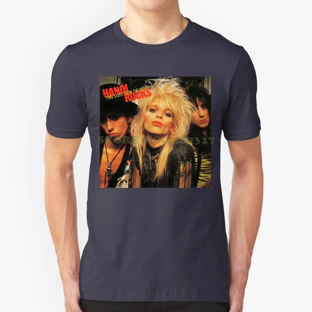 T Shirts Casual Brand Clothing Cotton Hanoi Rocks Two Steps From The Move Men's O Neck Cotton T Shirt