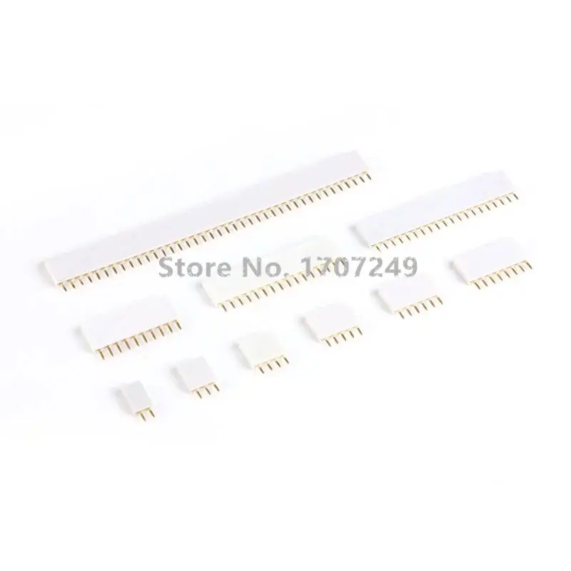 Red Green Blue Yellow White Black 2.54mm Pitch Single Row Female / Row needle 2~40P PCB socket Board Pin Header Connector Strip