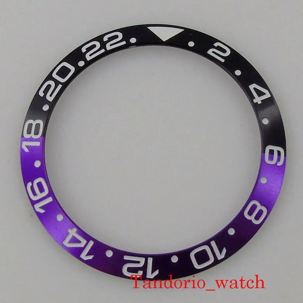 New Arrival Top 38mm*30.6mm Black and Purple Alloy Bezel Insert Arrow Mark Fit for 40MM SUB Watch Case