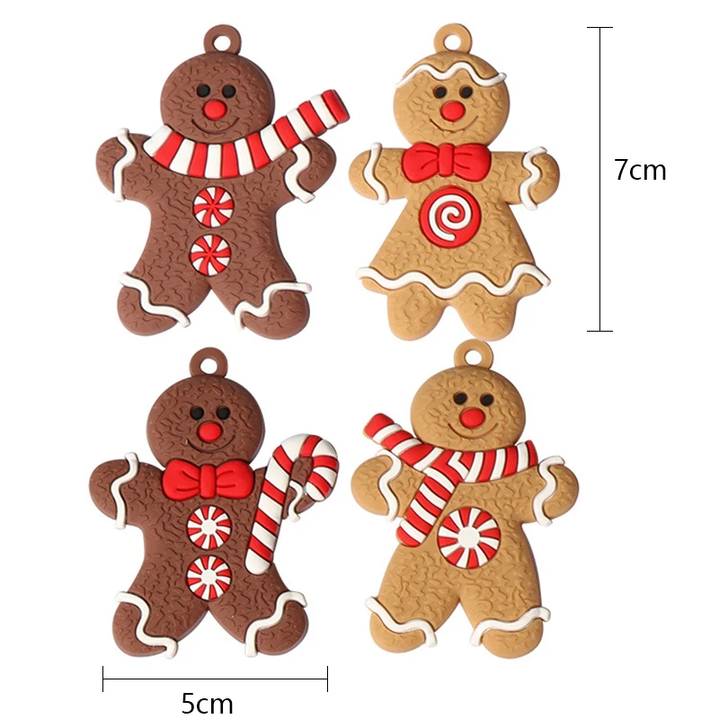 6/12Pcs Gingerbread Man ornamenti per alberi di natale ciondolo appeso natale carino divertente regalo per bambini Navidad Home capodanno Decor