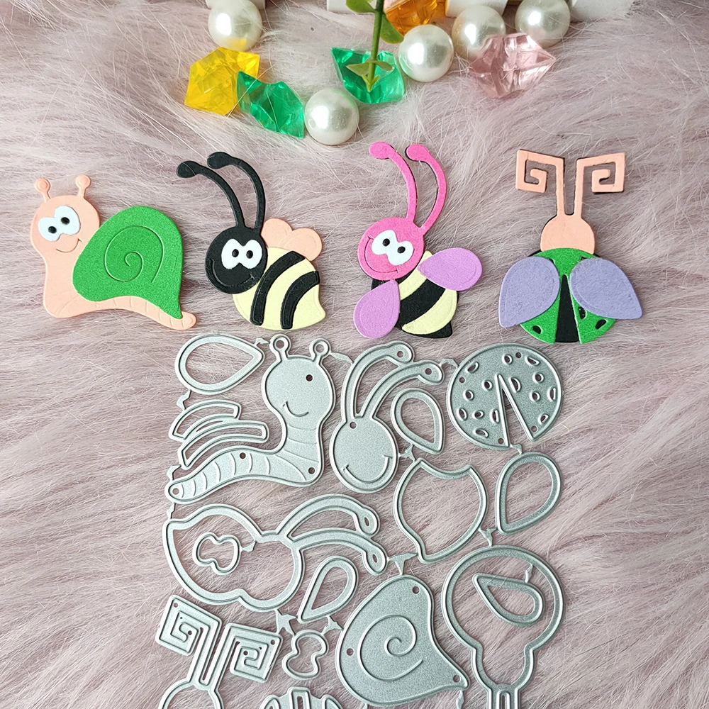 New Bees snails beetles metal cutting die mould scrapbook decoration embossed photo album decoration card making DIY handicrafts