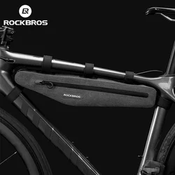 ROCKBROS Full Waterproof Bike Bag, Front Tube, Triangle, Lengthed, Double Zipper, Scratch-resistant, Bicycle Accessories