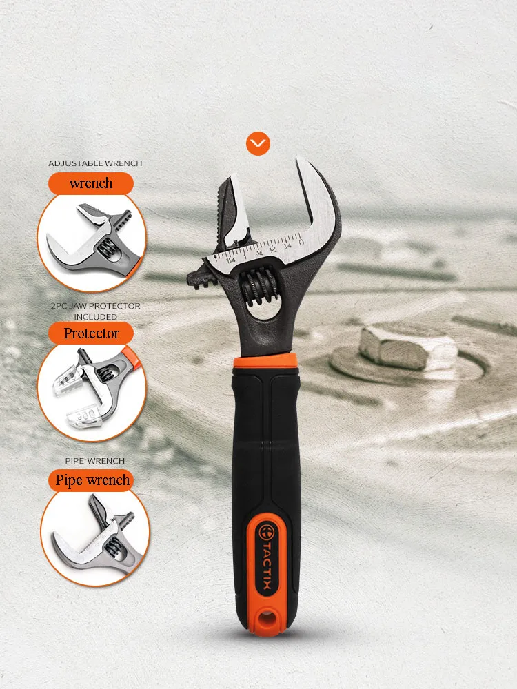 調整可能な多機能レンチ,大型ユニバーサルスパナ修理ツール,ウォーターパイプ,ネジ,バスルーム用