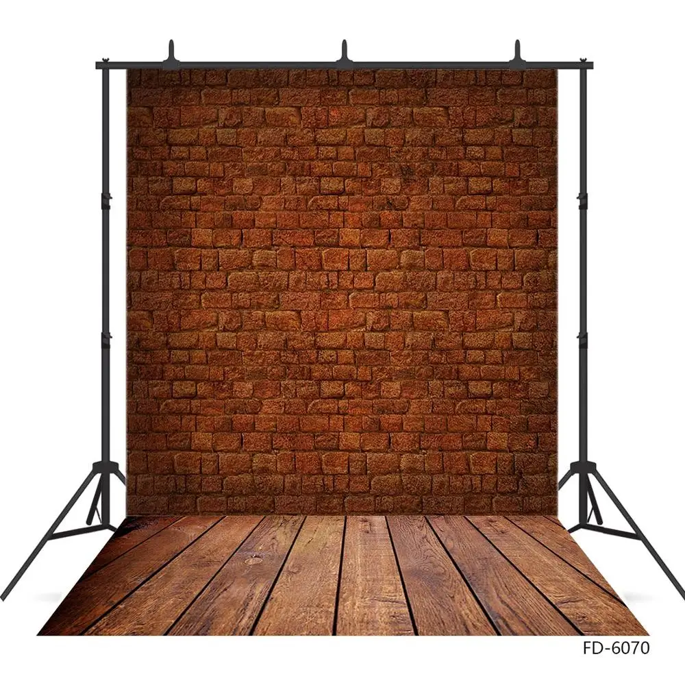 Holz Boden Ziegel Wand Fotografie Hintergrund Computer Gedruckt Kulisse für Baby Kinder Porträt Haustiere Photocall Fond Foto