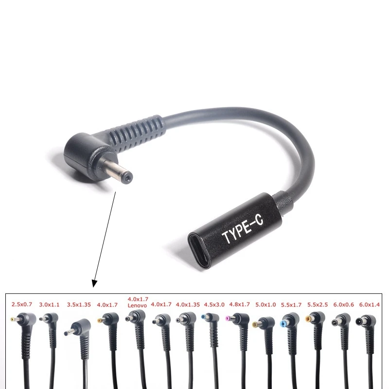 USB 3.1 Type C to DC Plug Power Adapter Converter Cable 4.0x1.7mm Male for Asus Toshiba Laptop Charging Cord