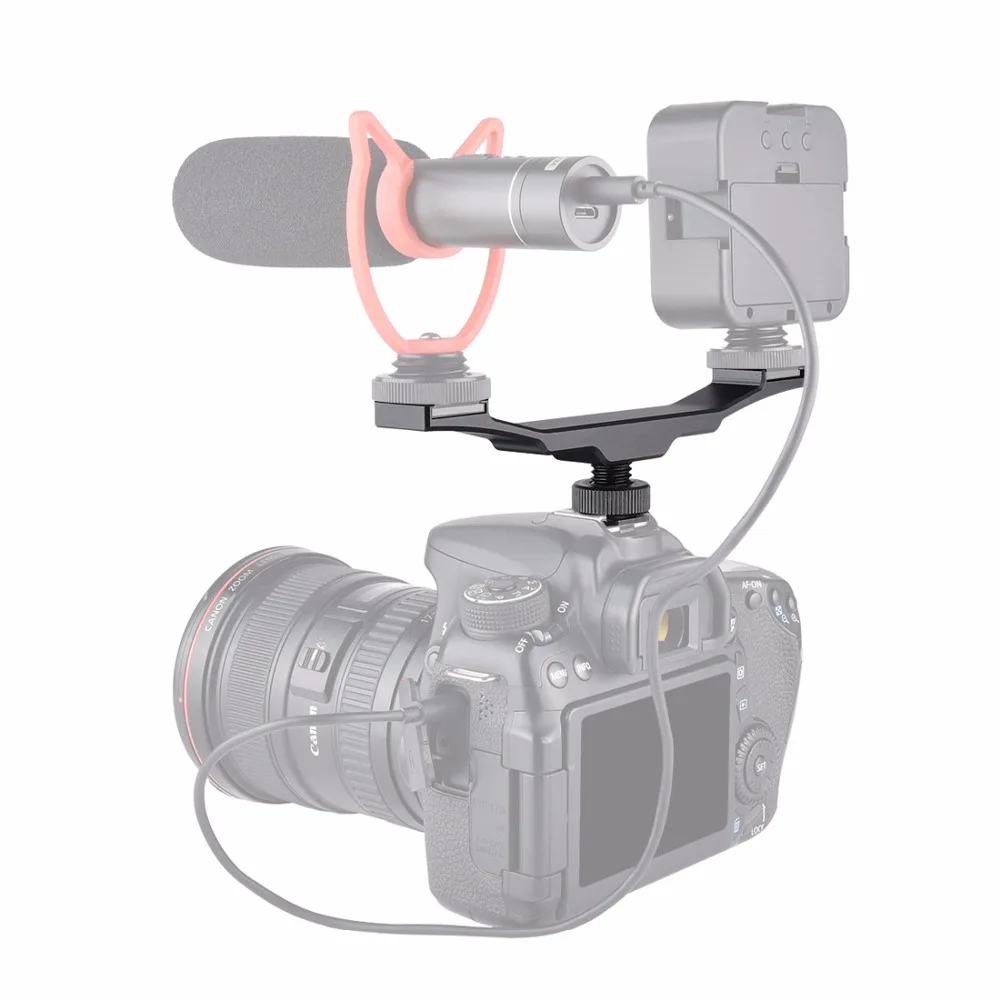 Triple/Doppel Kalt/Heißschuh Adapter 1/4 "Montage Verlängerung Bar Video Halterung für Canon für Nikon stativ Kamera Licht Mikrofon – Detail 37