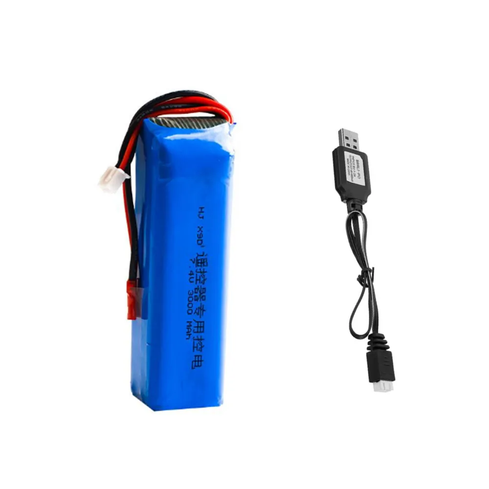 Upgrade 3000mAh 7.4V Lipo Battery for Frsky Taranis X9D Plus Transmitter 2S 7.4v Rechargerable battery chager set
