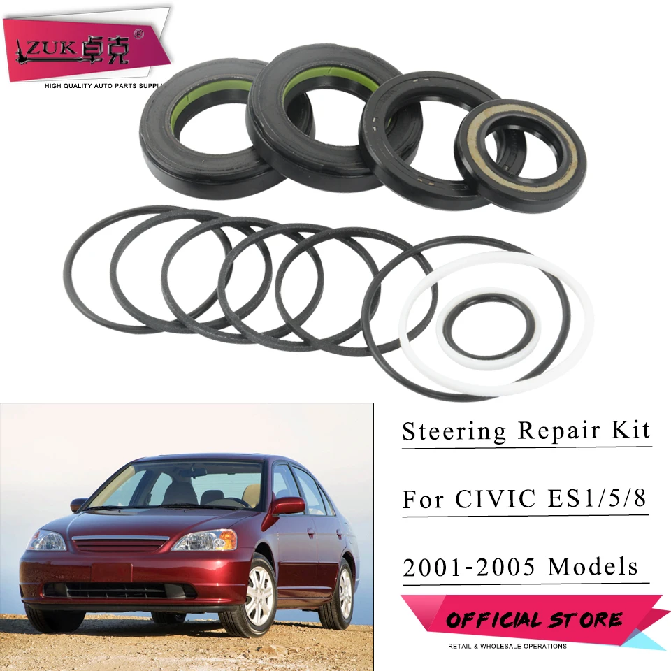 ZUK For HONDA CIVIC 2001 2002 2003 2004 2005 ES1 ES5 ES8 Power Steering Gear Box Repair Kit O-Ring Seal Set OEM: 06531-S5A-H01