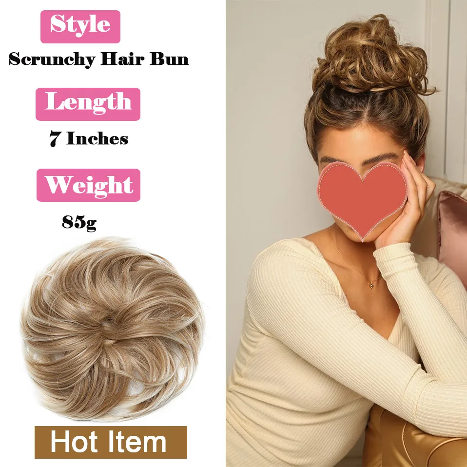 BENEHAIR Synthetic Messy Bun Scrunchy Hair Bun Fake Hair Women Chignon Elastic Hair Band Hairpieces For WomenUpdo Donut Chignon