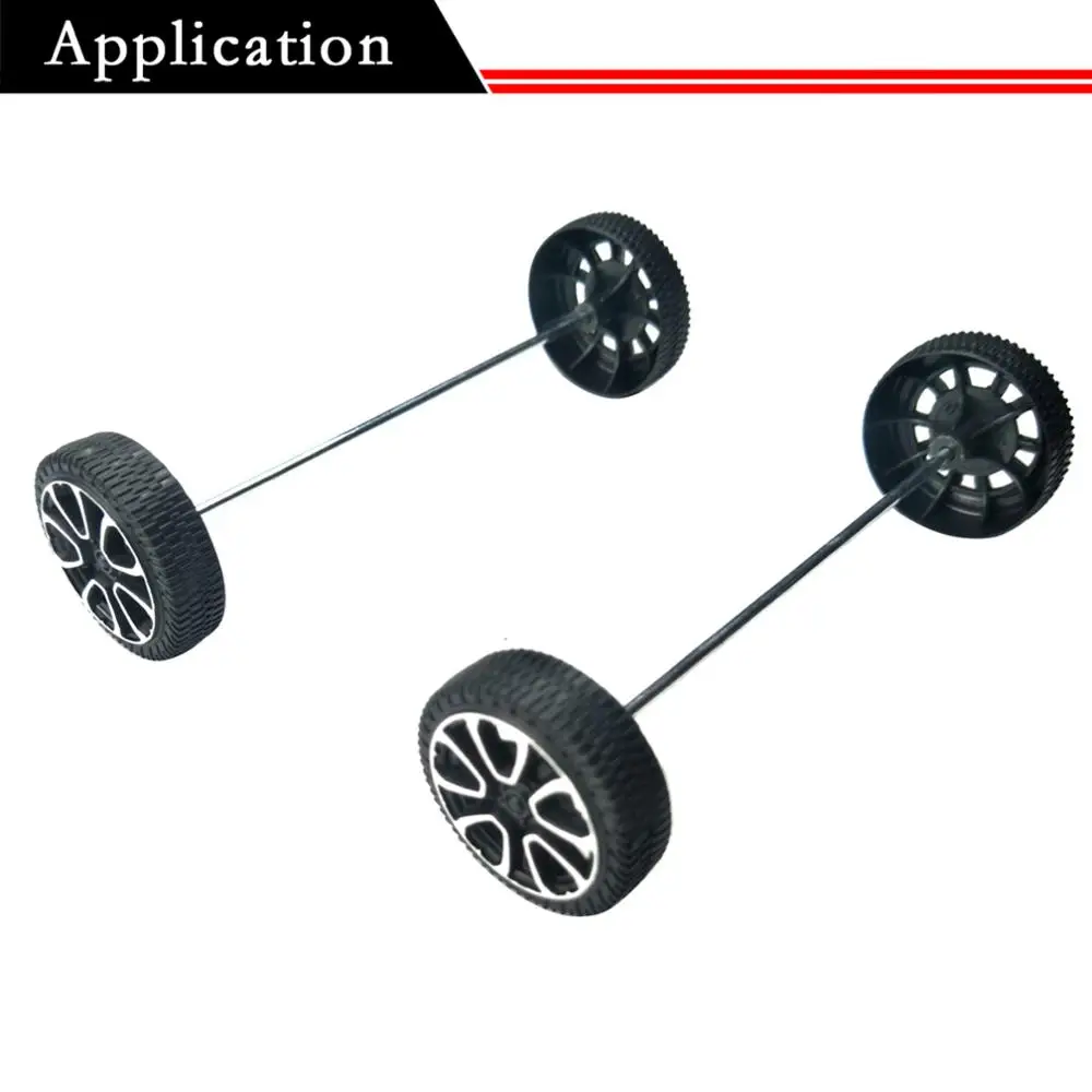 10Pcs 30mmx9mm Plastic Wheel 2mm Dia Shaft Hole Miniature Tire Tyres, Build Parts for DIY Model Car Toys, Science Project Robot