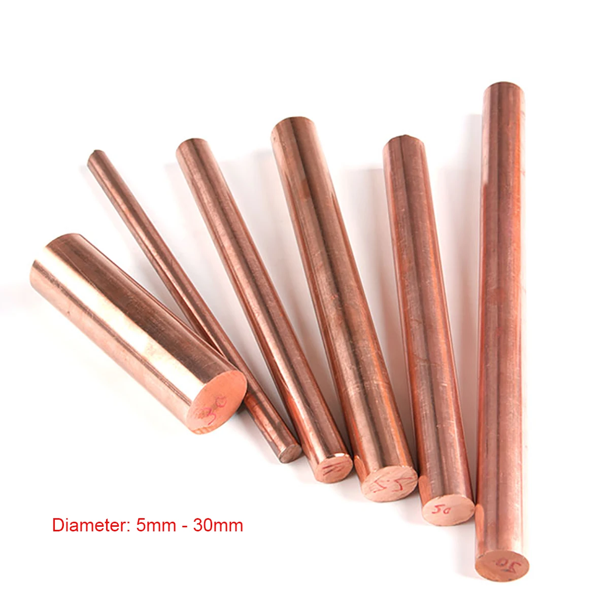 1Pcs Copper Round Bar Metal Rod Milling Metalworking Diameter 5mm - 30mm Length 200mm 500mm