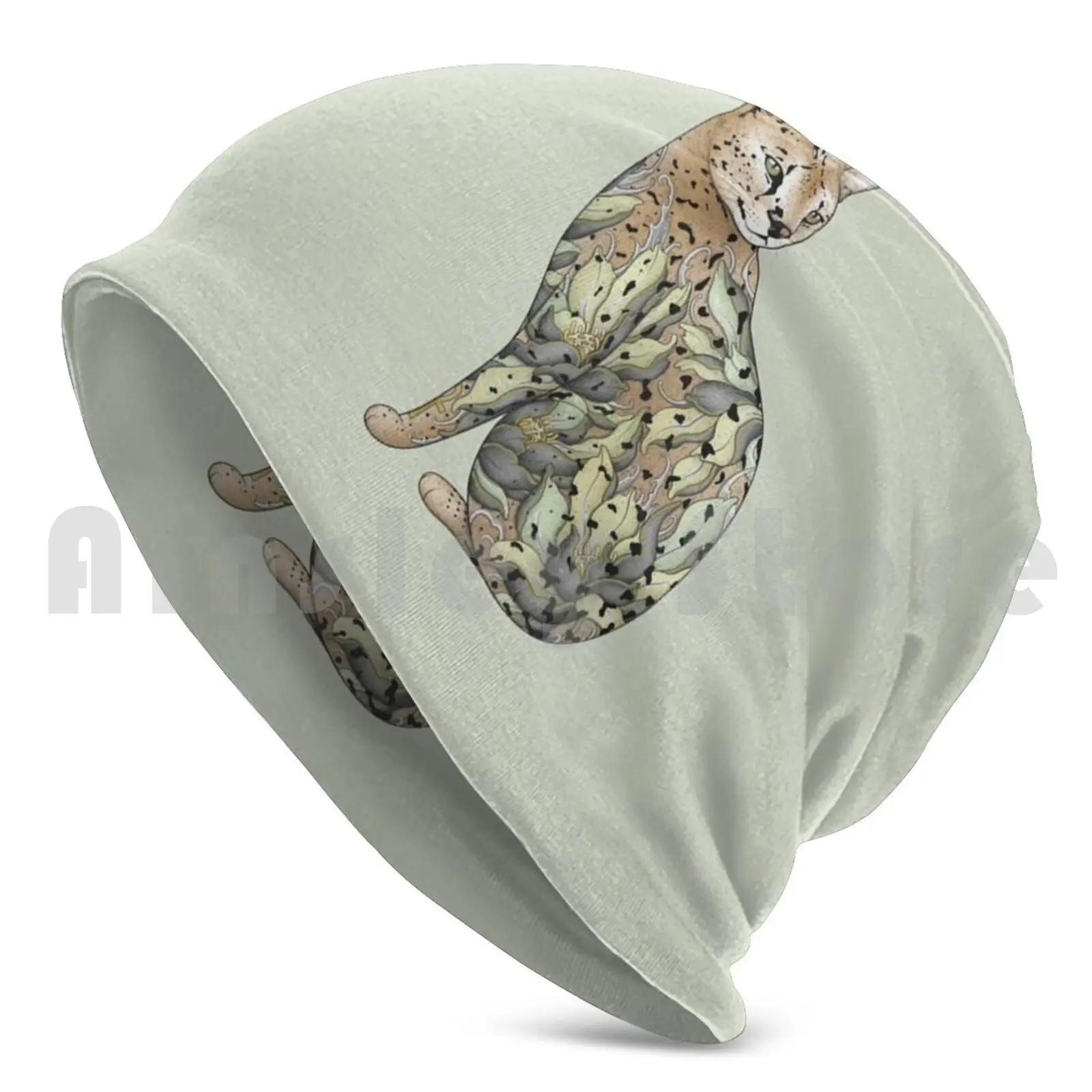 Beanies Pullover Cap Comfortable Cat Tattoo Giraffe Cat Arcane Cat Serval Serval