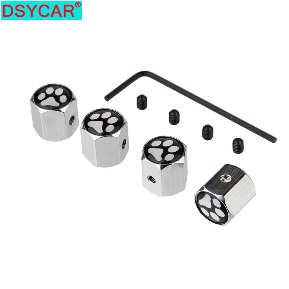 

DSYCAR 4Pcs/Set Dog footprint Style Bike Motorcycle Car Tire Valve Stem Caps For Car/Motorcycle,Air Leakproof