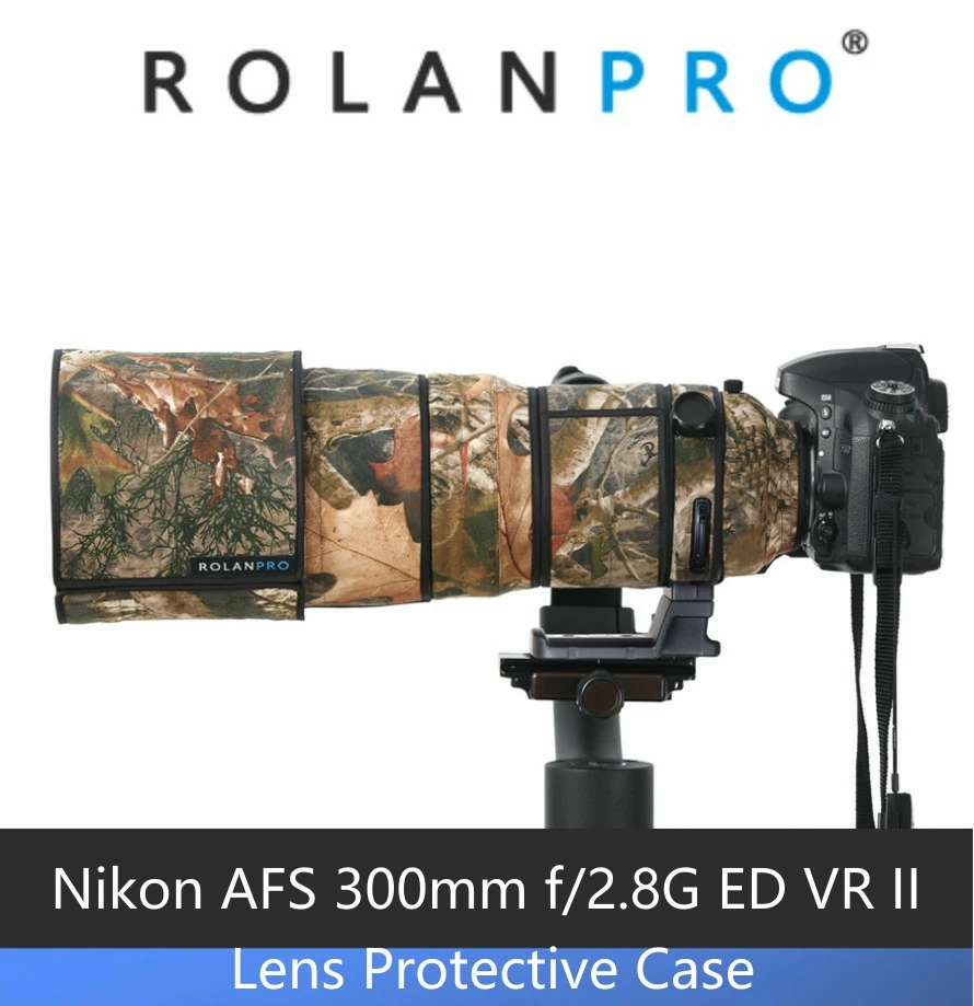 ROLANPRO Lens Camouflage Coat Rain Cover For Nikon AF-S 300mm f/2.8 G ED VR I/II Lens Protective Case For Nikon SLR camera