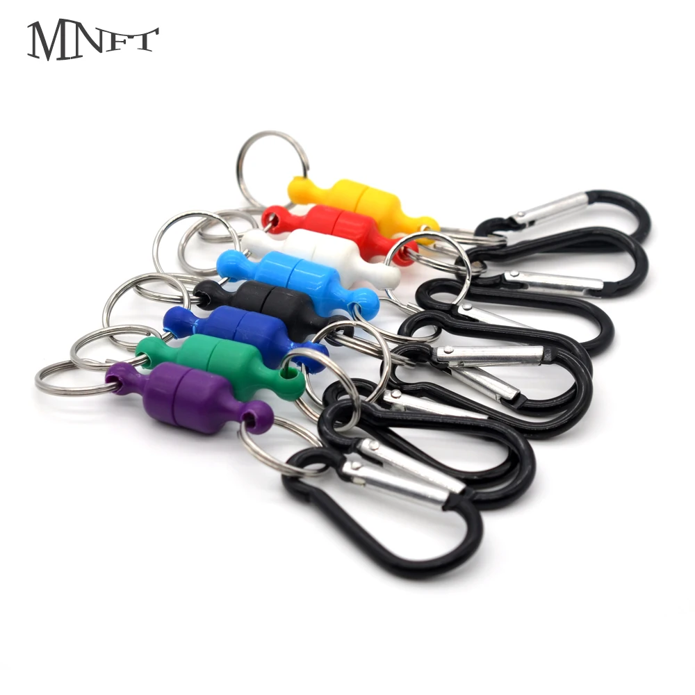 MNFT 2Pcs Fly Fishing Magnetic Net Release Quick Release Clips Net Holder with Aluminum Carabiner for Fly Fishing Net Fish Tools