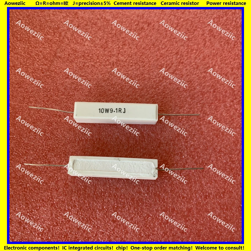 

10Pcs RX27 Horizontal cement resistor 10W 9.1 ohm 9.1 RJ 10W9R1J 10W9.1RJ ohm Ceramic Resistance precision 5% Power resistance