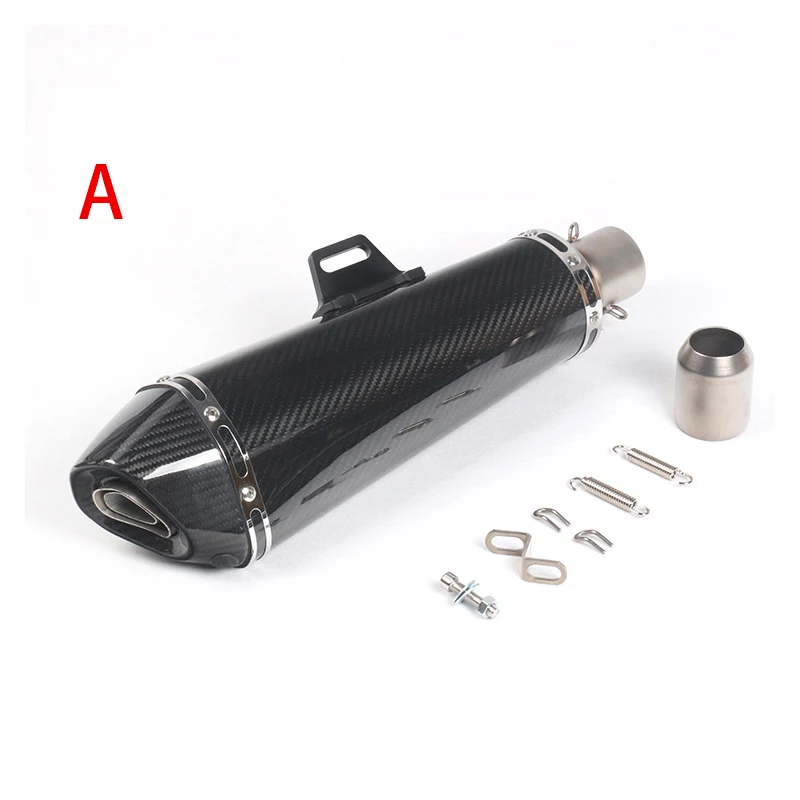 Motorcycle 51mm universal exhaust muffler all carbon fiber dual outlet black easy to install for Kawasaki z650 z400 nijia250ect