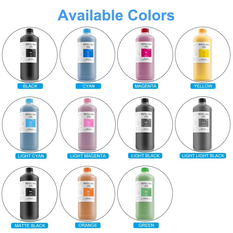 1000ML Sublimation Ink Ink For Epson 3800 3880 4800 4880 7700 9700 7800 7880 7600 9600 9800 9880 P800 T3270 T5270 Heat Transfer