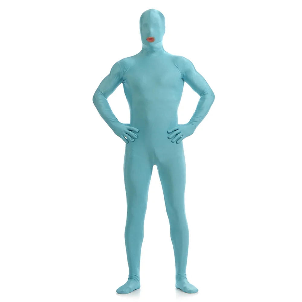 Costume de spectacle Halloween noël, cosplay, body complet, collant zentai, bouche ouverte