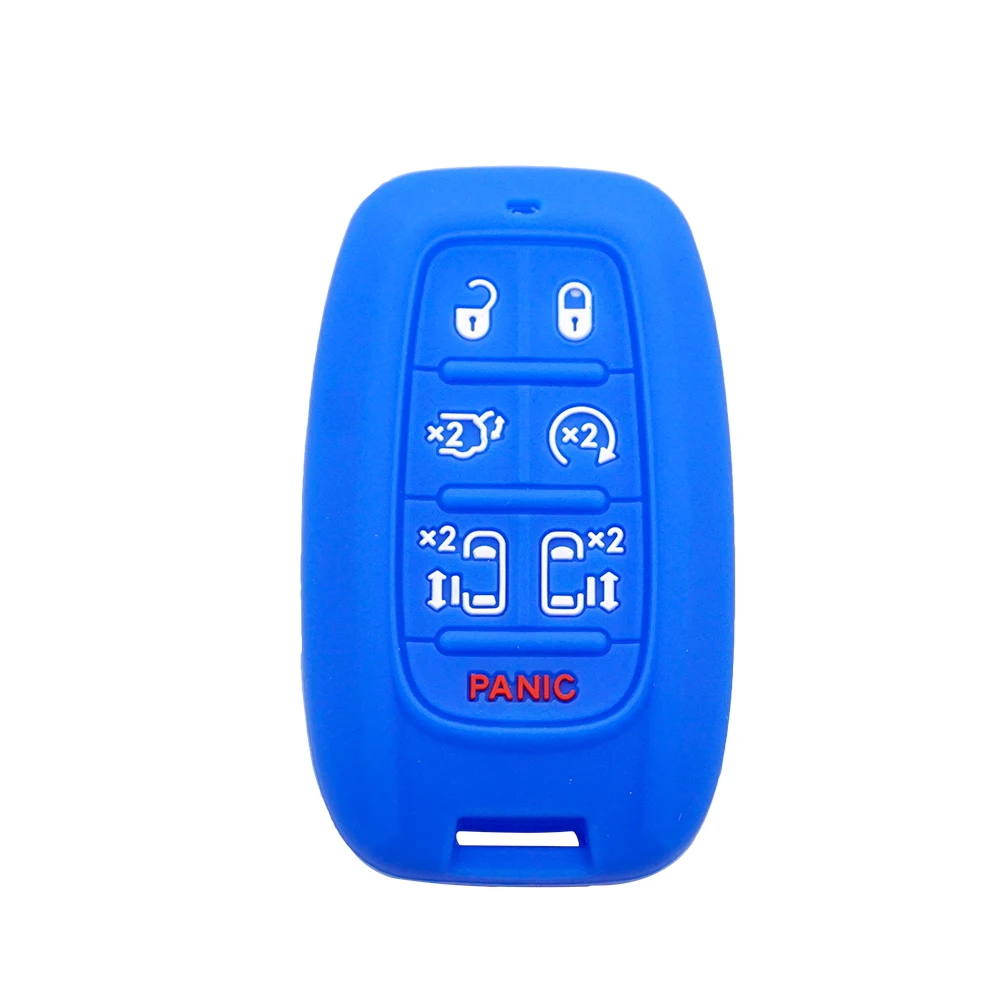 Cocolockey Car Key Cover Fit for CHRYSLER PACIFICA 2017 2018 2019 7Buttons Car Remote Key Silicone Rubber Key Case For Car
