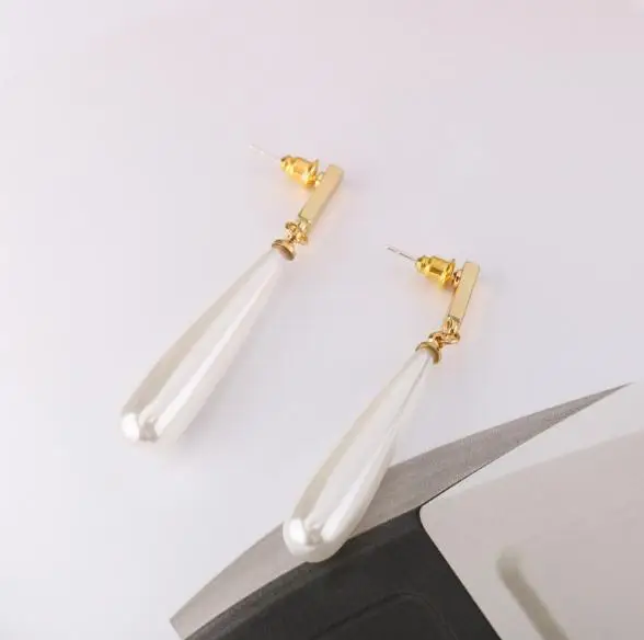 White Drop Pearl Jewelry 925 Silver Stud Handmade Fashion Earring