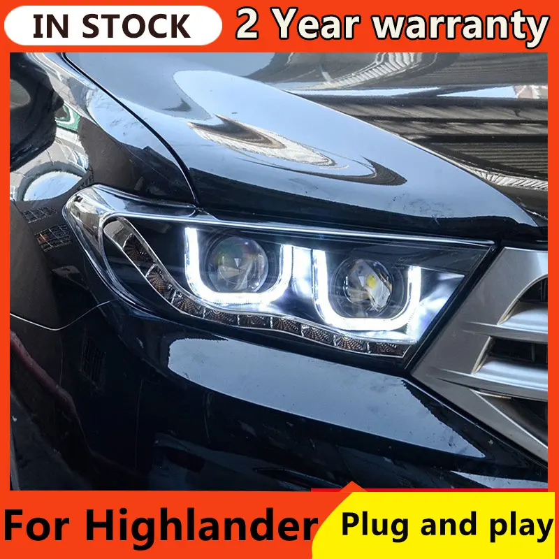 

Car Styling Headlamp for Highlander Headlights 2007-2011 Kluger LED Headlight DRL Hid Head Lamp Angel Eye Bi Xenon Accessories