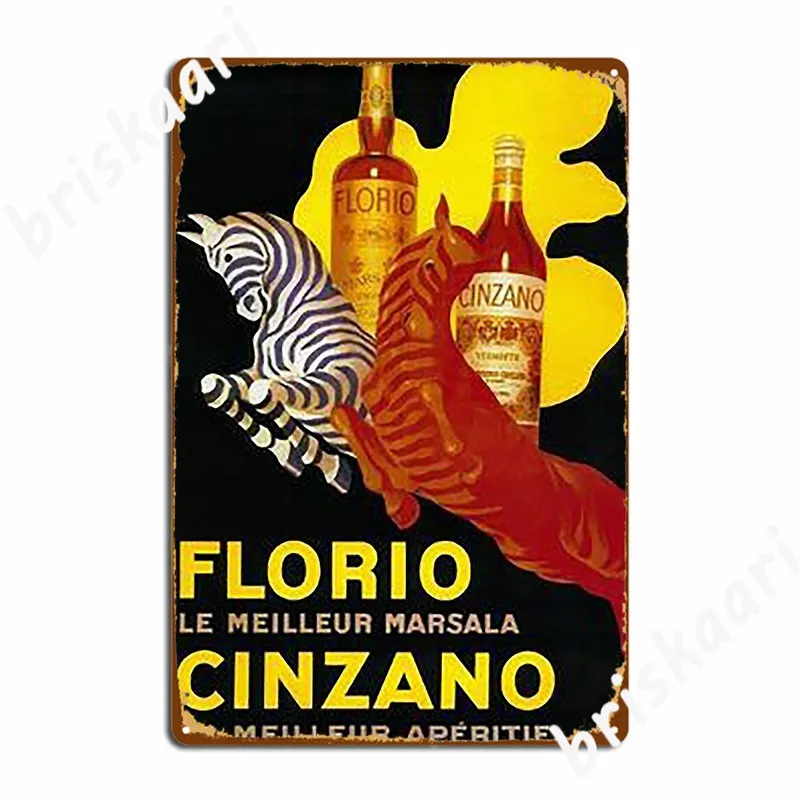 Florio Le Meilleur Marsala Cinzano Lw Meilleur Aperitif Metal Plaque Poster Retro Living Room Poster Tin Sign Posters