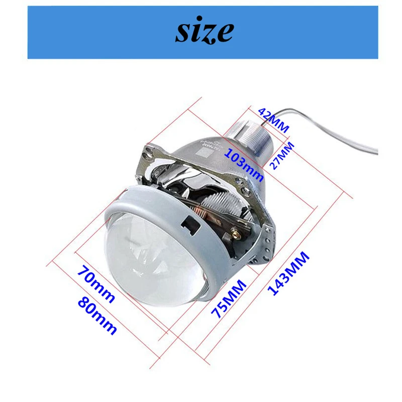 Xenon lamp h4 sea 5 bifocal lens set car LED headlight modification high-definition far and near light integrated condensing