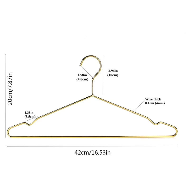 10Pcs Gold Metal Clothes Shirts Hanger with Heavy Duty Strong Coats Hanger, Suit Hanger Gold Rose Gold