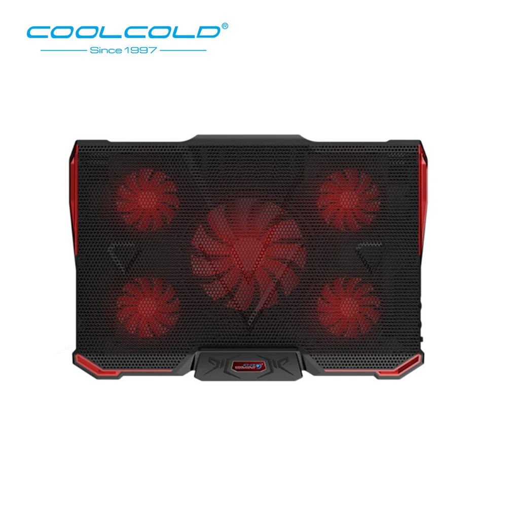 PADS COOLCOLD di Gioco Del Computer Portatile del dispositivo di Raffreddamento Cinque Ventole Schermo A Led 2 USB Muto Del Computer Portatile Notebook Pad Di Raffreddamento Del Basamento Per 12-17 pollici Del Computer Portatile Macbook
