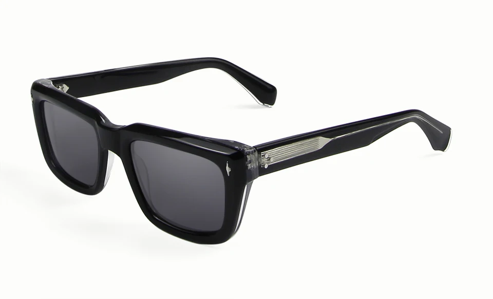 Hochwertige Dicke Acetat-Sonnenbrille für Herren, Marken-Designer, Nietenverzierte Quadratische Sonnenbrille für Damen, Übergroße UV400-Schutzgläser für Männer – Detail 8