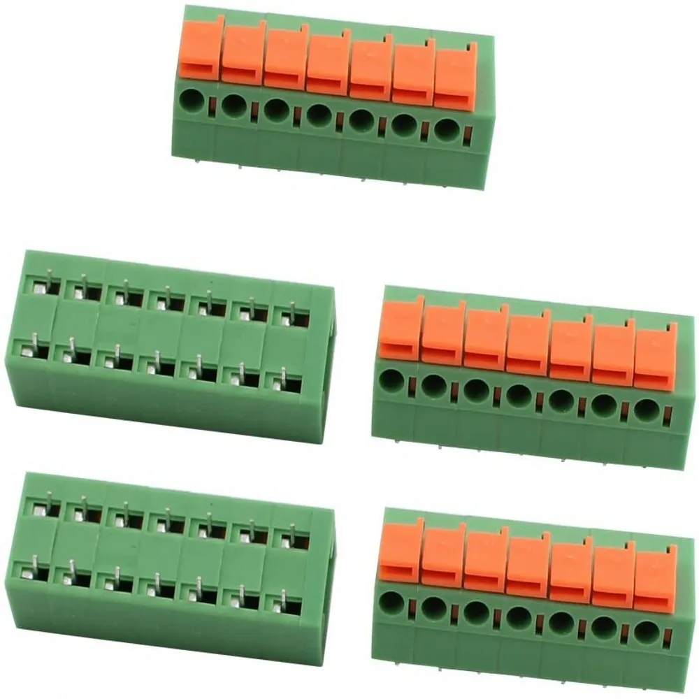 100PCS KF141R KF141V 2,54mm Pitch PCB Gerade/Gebogen Fuß Anschlüsse 2/3/4/5/6/7/8/9/10P Frühling Screless Terminal Blöcke Grün – Detail 10