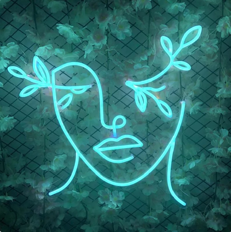

Custom Mother Nature Face Neon Sign Led Flex Light Decoration Window Wall Hanging for Mother' day Gift Bedroom Party Restaurant
