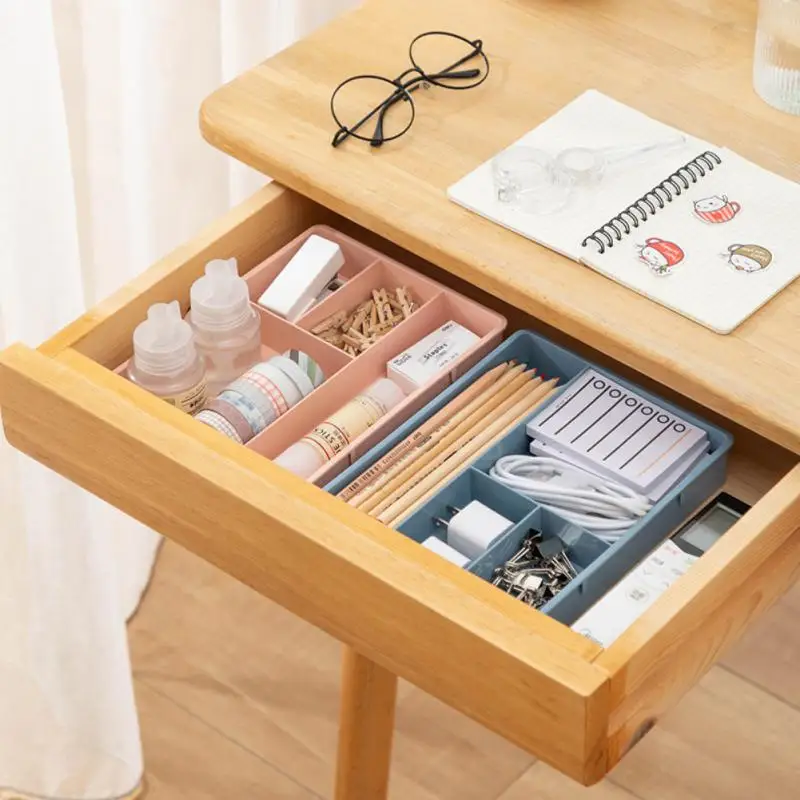 Desk Drawer Organizer Stackable Multi-cell Desktop Storage Bin Tray Multi-Purpose Divider Container For Household Office Home