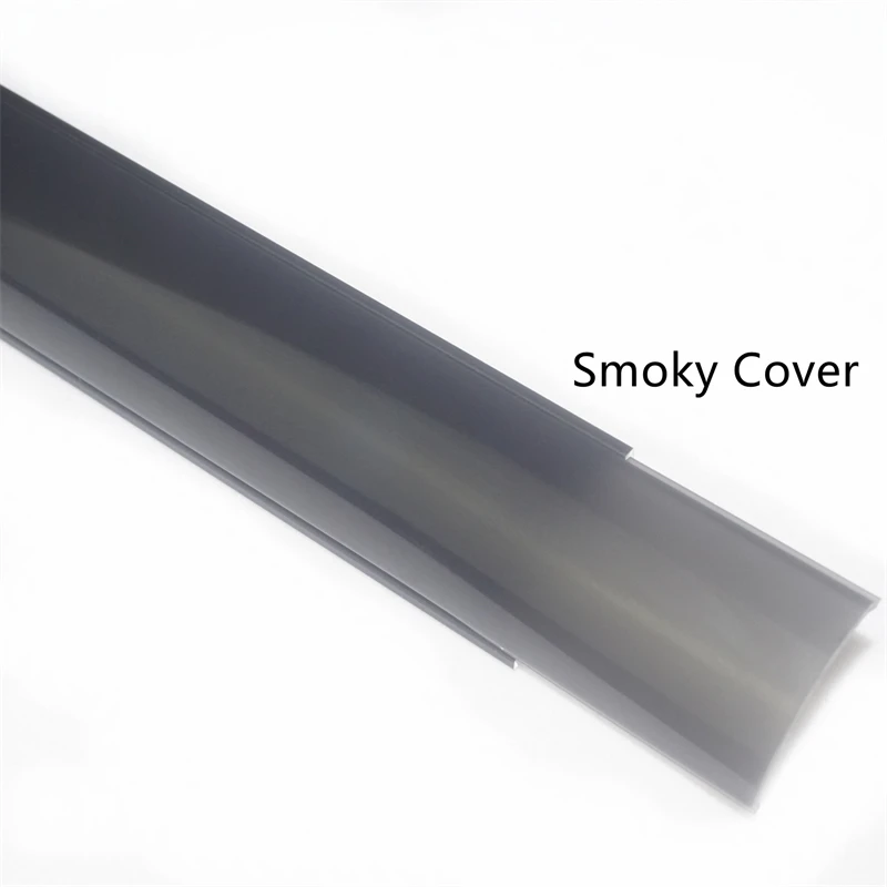 10-Pack 1M 3.3FT Black LED Aluminium Profile,12MM Strip U V YW Channel Milky Smoky Cover Cabinet Wardrobe Tape Light Diffuser