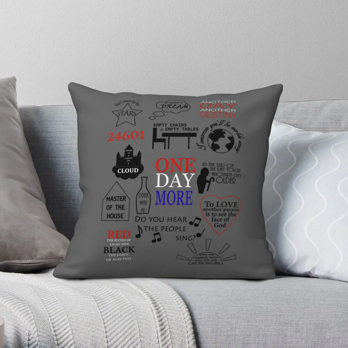 Les Miserables Quotes Square Pillowcase Polyester Linen Velvet Printed Zip Decorative Pillow Case Home Cushion Case 18